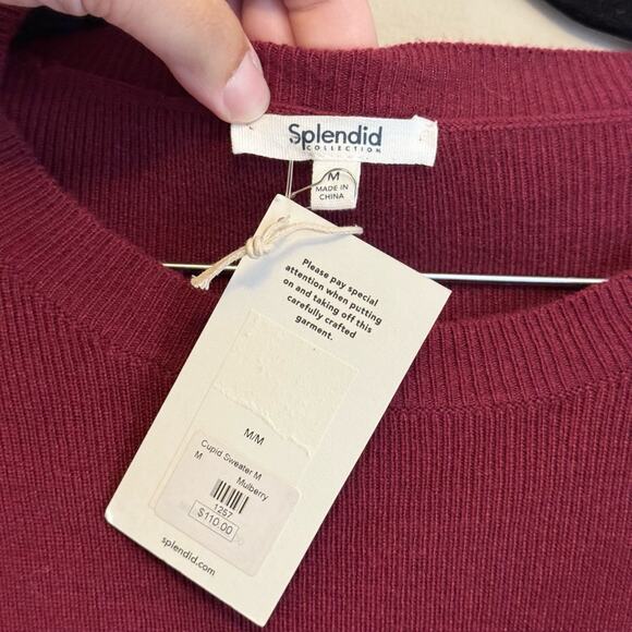 Splendid Collection Cupid Sweater Medium Burgundy - Picture 3 of 5